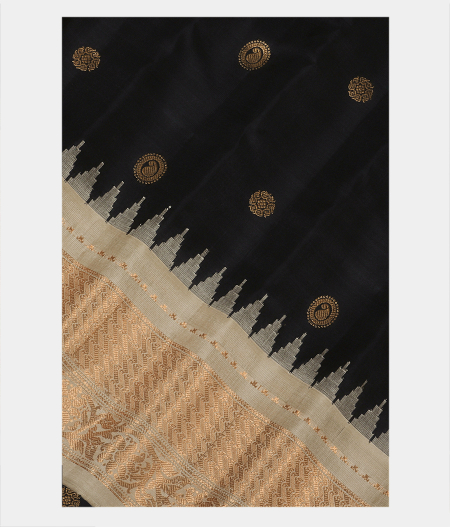 Black Gadwal Silk Saree T187879-image