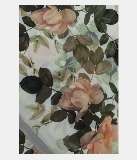 White Georgette Printed Silk Saree T189339-image