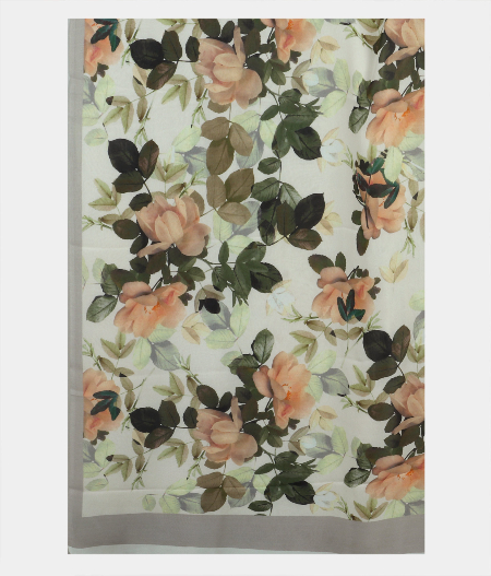 White Georgette Printed Silk Saree T1893394