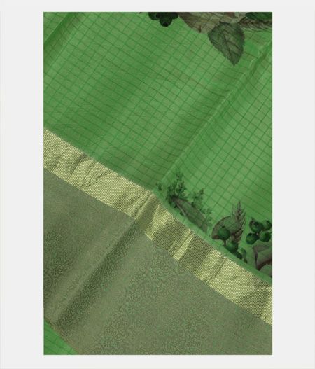 Green Printed Soft Silk Saree T180681-image