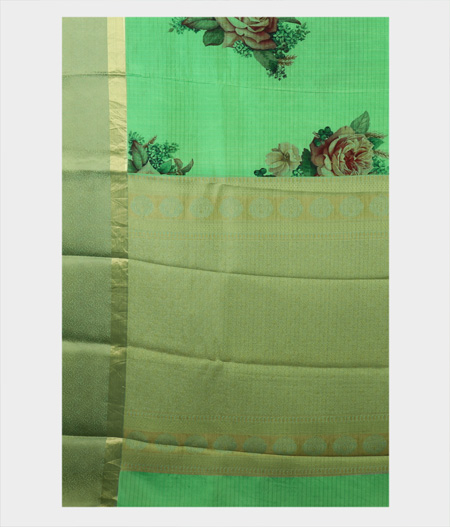 Green Printed Soft Silk Saree T1806814