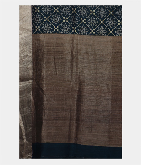 Blue Tussar Printed Saree T1507214