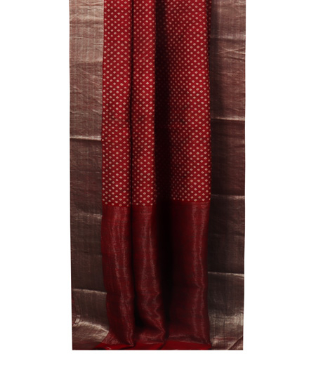 Maroon Tussar Printed Saree T1847042