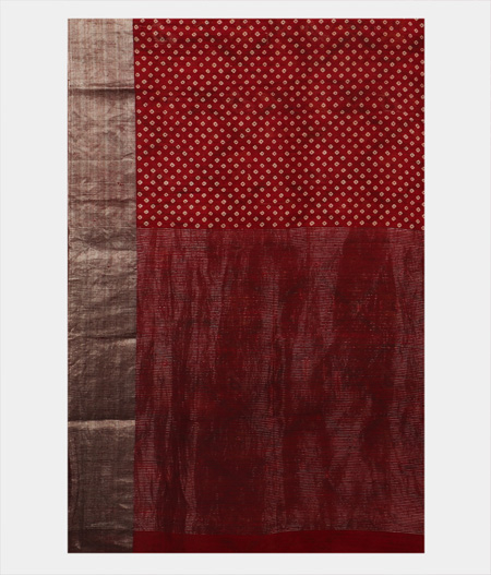 Maroon Tussar Printed Saree T1847044