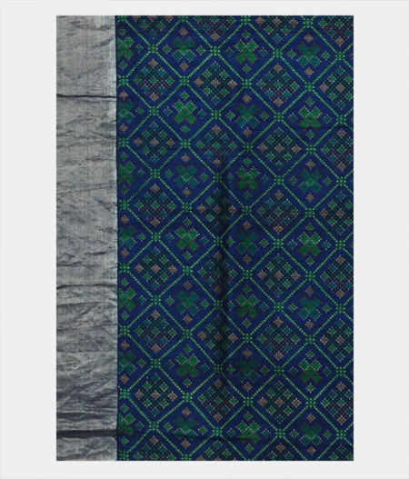 Blue Tussar Printed Saree T1847063