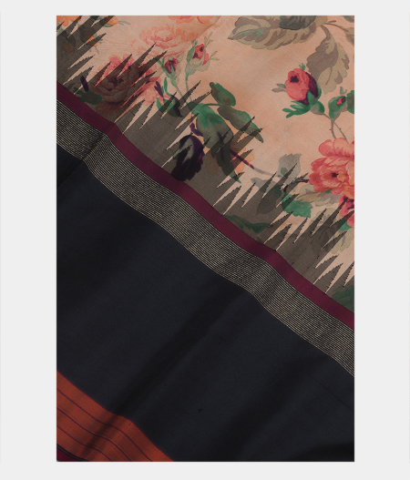 Beige Printed Soft Silk Saree T187563-image