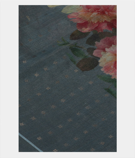 Grey Tussar Printed Saree T187194-image
