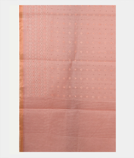Peach Chanderi Cotton Embroidery Saree T1617044