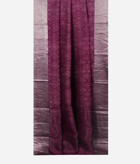 Burgundy Tussar Printed Saree T1847002
