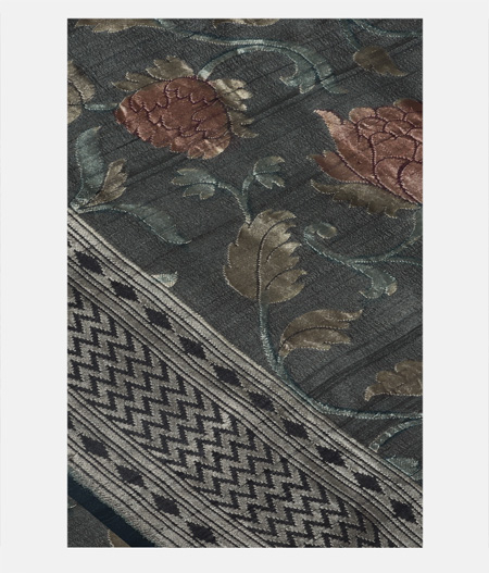 Grey Tussar Georgette Silk Saree T161064-image