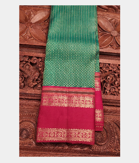 Peacock Blue Handwoven Kanjivaram Silk Saree T171812-image