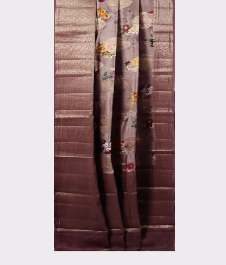 Lilac Purple Chaniya Silk Saree T1849952