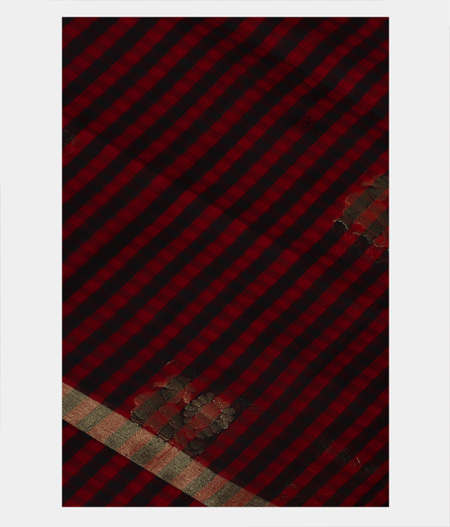 Maroon and Black Silk Cotton Saree T190109-image