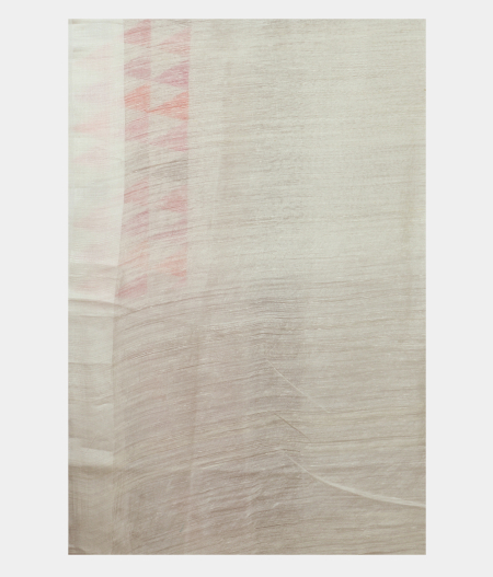 White Tussar Printed Saree T1719483