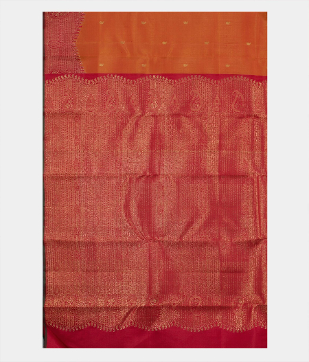 Rust Handwoven Kanjivaram Silk Saree T1877654
