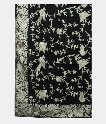 Black Organza Embroidery Saree T1900384