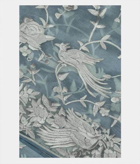 Light Blue Organza Embroidery Saree T190040-image