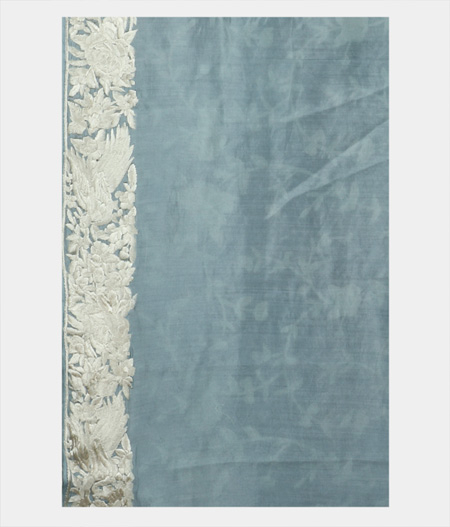Light Blue Organza Embroidery Saree T1900403