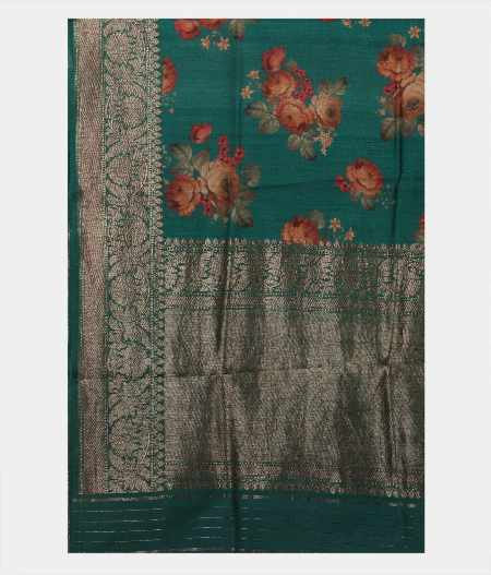 Green Tussar Printed Saree T1878104