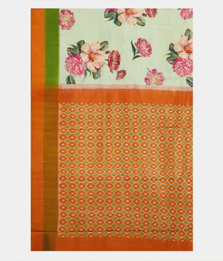 Light Green Ikat Silk Saree T1812414