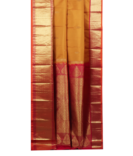 Yellow Handwoven Kanjivaram Silk Saree T1853542