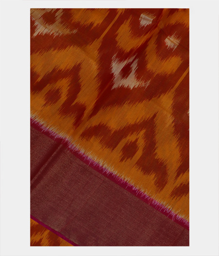 Mustard Yellow Pochampalli Silk Cotton Saree T188694-image