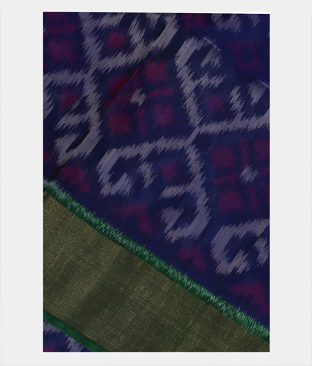 Blue Pochampalli Silk Cotton Saree T188669-image