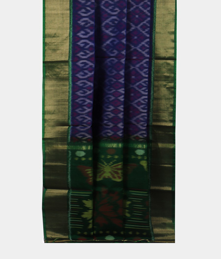 Blue Pochampalli Silk Cotton Saree T1886692