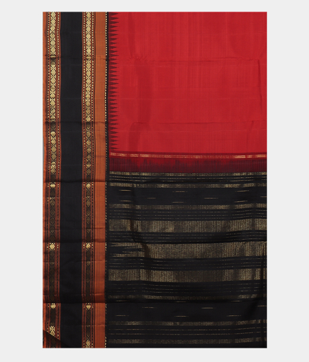Red Handwoven Kanjivaram Silk Saree T1833974