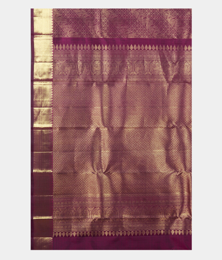Burgundy Handwoven Kanjivaram Silk Saree T1731524