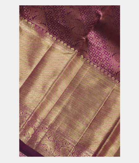 Burgundy Handwoven Kanjivaram Silk Saree T1731525