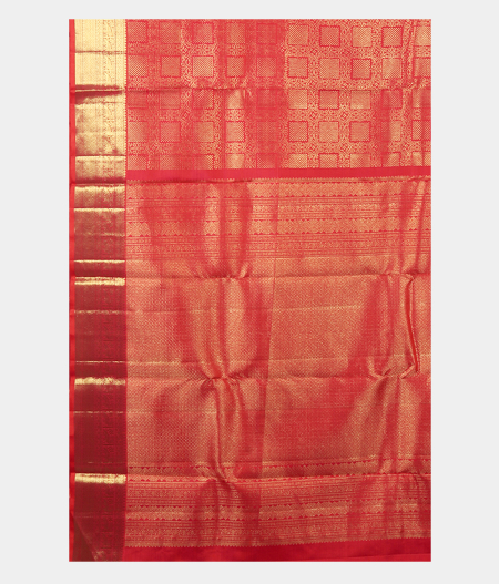Pinkish Orange Handwoven Kanjivaram Silk Saree T1698864