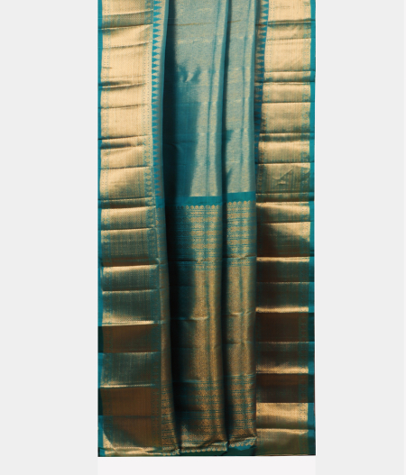 Teal Blue Handwoven Kanjivaram Silk Saree T1877492