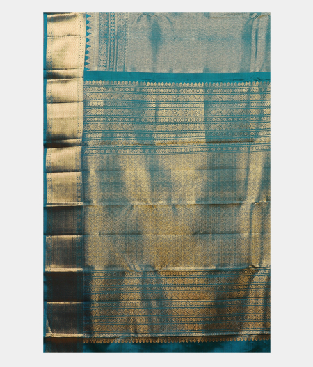 Teal Blue Handwoven Kanjivaram Silk Saree T1877494