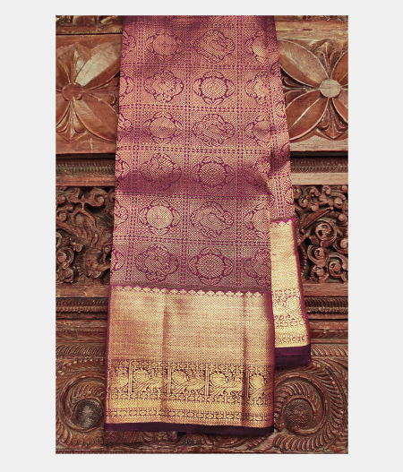 Burgundy Handwoven Kanjivaram Silk Saree T185288-image