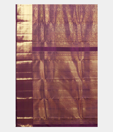 Burgundy Handwoven Kanjivaram Silk Saree T1852884