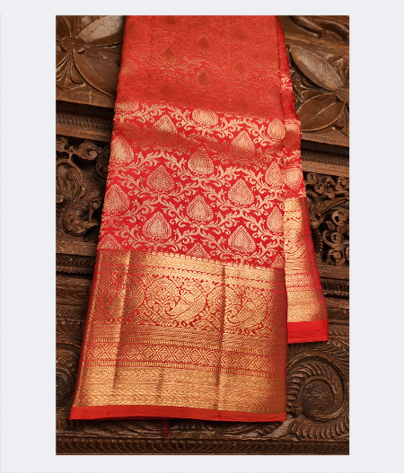 Orange Handwoven Kanjivaram Silk Saree T119783-image