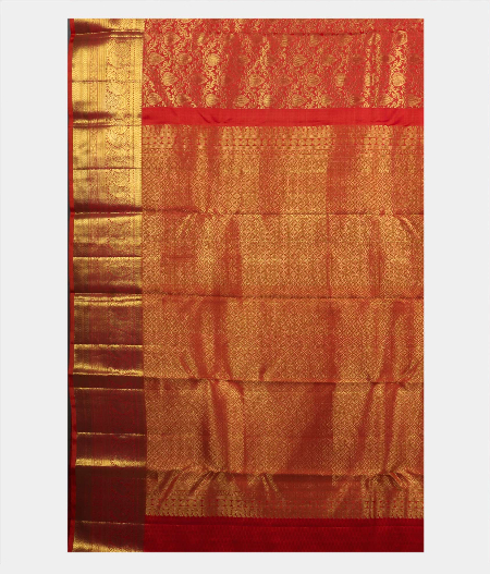 Orange Handwoven Kanjivaram Silk Saree T1197834