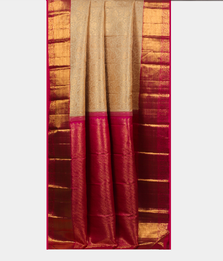 Beige Handwoven Kanjivaram Silk Saree T1337272