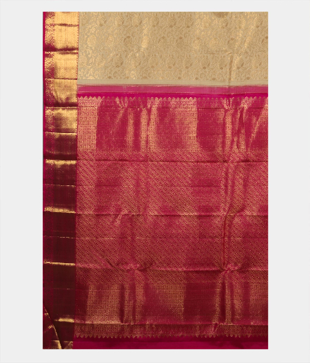 Beige Handwoven Kanjivaram Silk Saree T1337274
