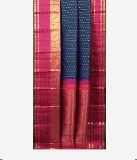Peacock Blue Handwoven Kanjivaram Silk Saree T1620132