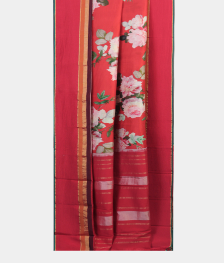 Red Printed Soft Silk Saree T1933842