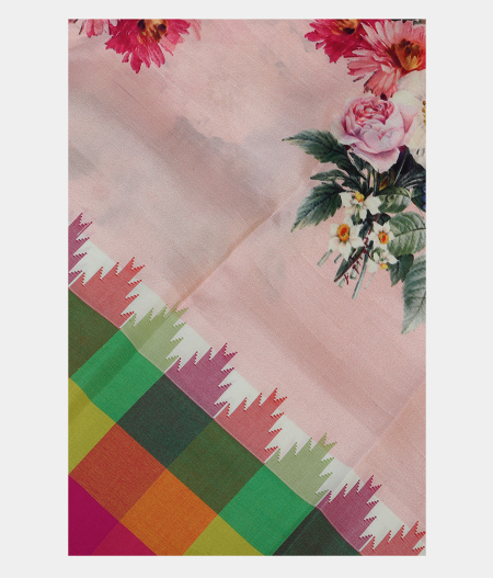 Light Peach Printed Soft Silk Saree T193388-image
