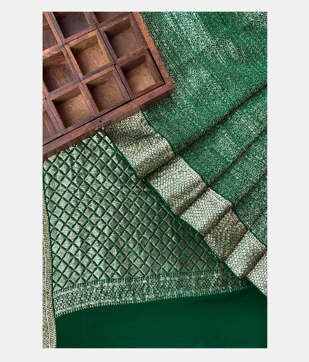 Green Crepe Silk Saree T186375-image