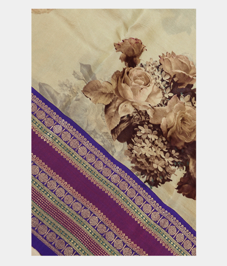 Pale Green Printed Soft Silk Saree T193391-image
