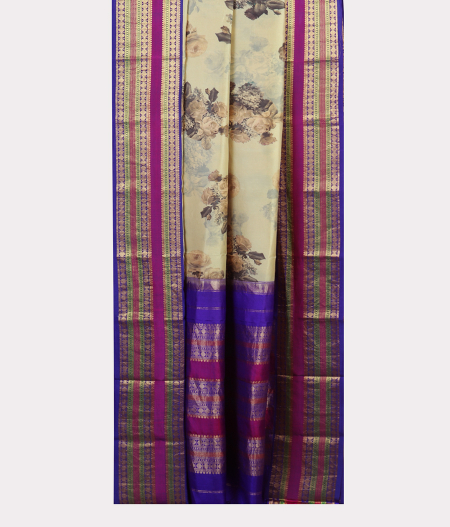 Pale Green Printed Soft Silk Saree T1933912