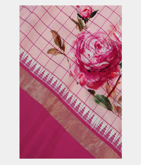 Light Peach Printed Soft Silk Saree T193396-image