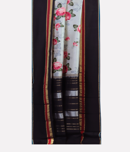 Light Blue Printed Soft Silk Saree T1933852