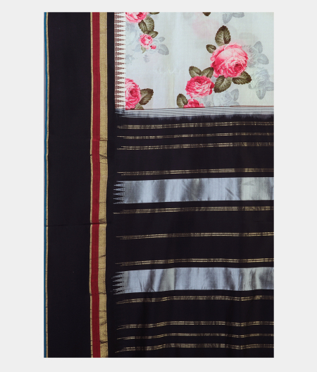 Light Blue Printed Soft Silk Saree T1933854