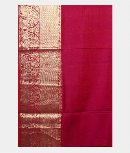 Light Pink Hand Printed Kanjivaram Silk Saree T1419903
